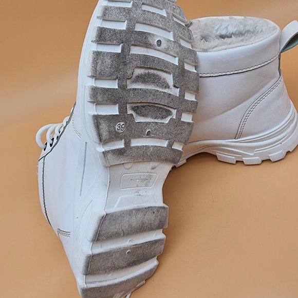 Woman's casual high top boots winter plush warm lace-up - Picture 7 of 7